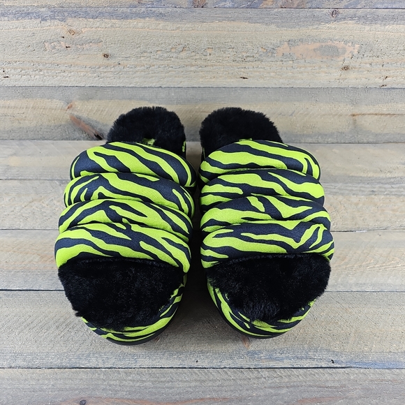 UGG Maxi Slide Platform Tiger Print Key Lime Black - Picture 6 of 12